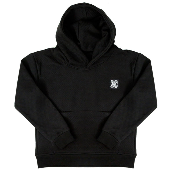 Kids Waffle Black Hoodie