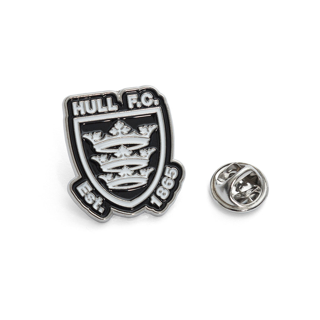 Black/White Crest Pin Badge